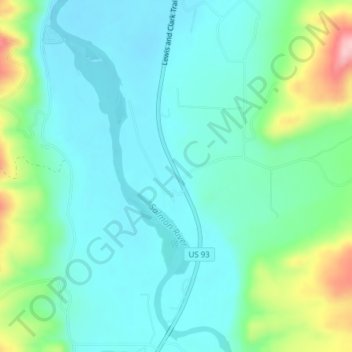 Topografisk kart Carmen, høyde, relieff