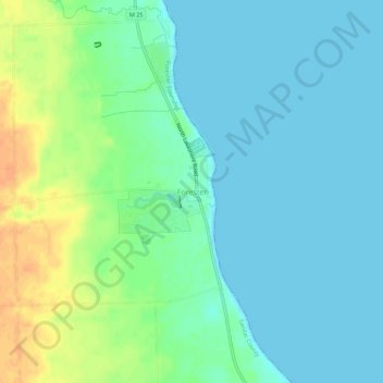 Topografisk kart Forester, høyde, relieff