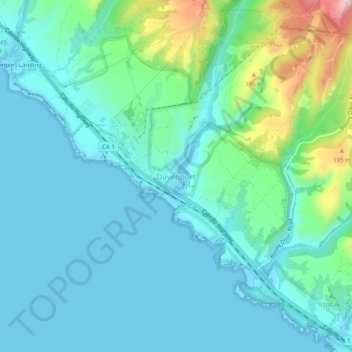 Topografisk kart Davenport, høyde, relieff