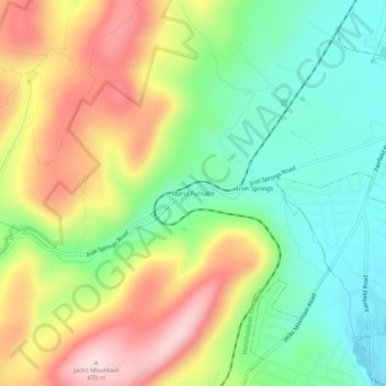 Topografisk kart Maria Furnace, høyde, relieff