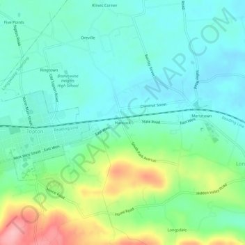 Topografisk kart Hancock, høyde, relieff
