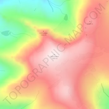 Topografisk kart Blåskavlen, høyde, relieff