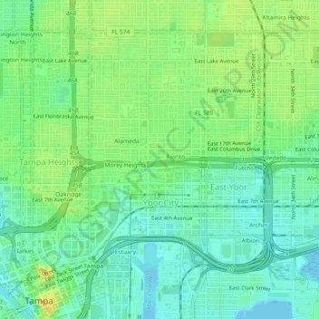Topografisk kart La Casa, høyde, relieff
