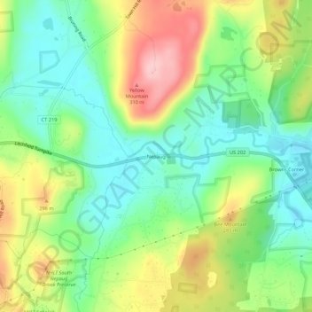 Topografisk kart Nepaug, høyde, relieff