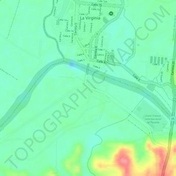 Topografisk kart Caimalito, høyde, relieff