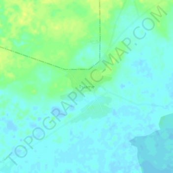 Topografisk kart Tsiame, høyde, relieff