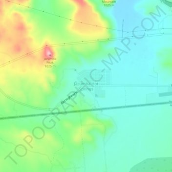 Topografisk kart Jacumba Hot Springs, høyde, relieff