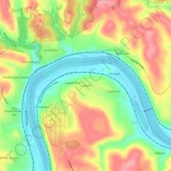 Topografisk kart La Belle, høyde, relieff