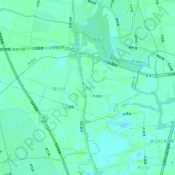 Topografisk kart 九图村, høyde, relieff