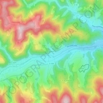 Topografisk kart Musloch, høyde, relieff