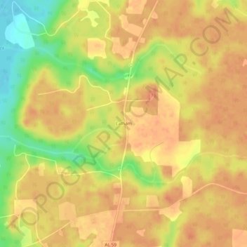 Topografisk kart Latham, høyde, relieff