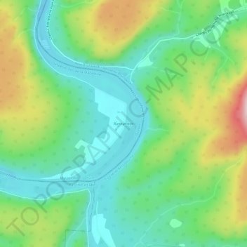 Topografisk kart Runnymede, høyde, relieff