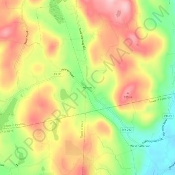 Topografisk kart Holmes, høyde, relieff