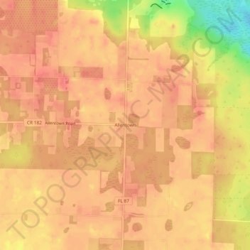 Topografisk kart Allentown, høyde, relieff