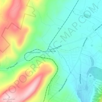 Topografisk kart Iron Springs, høyde, relieff