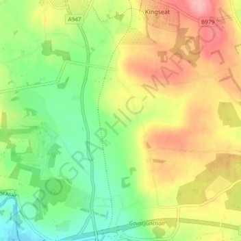 Topografisk kart Boghead, høyde, relieff