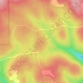 Topografisk kart Grove Hill, høyde, relieff