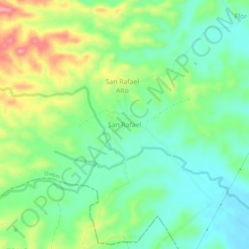 Topografisk kart San Rafael, høyde, relieff
