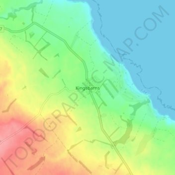 Topografisk kart Kingsbarns, høyde, relieff