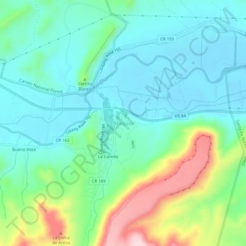 Topografisk kart Abiquiu, høyde, relieff