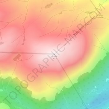 Topografisk kart Blåhøa, høyde, relieff