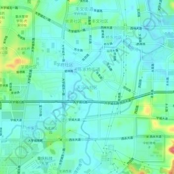 Topografisk kart Tianmashan, høyde, relieff