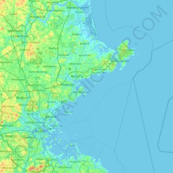 Topografisk kart Grays Rock, høyde, relieff