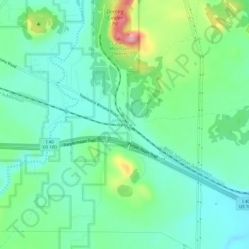 Topografisk kart Winona, høyde, relieff