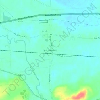 Topografisk kart North Chittenango, høyde, relieff