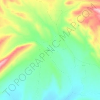 Topografisk kart Collins Place, høyde, relieff