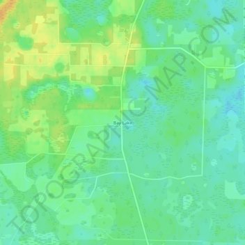 Topografisk kart Bay Lake, høyde, relieff