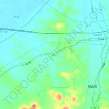 Topografisk kart Gaoshan, høyde, relieff