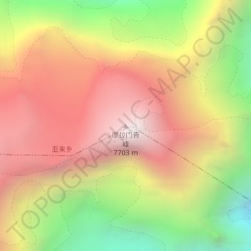 Topografisk kart 摩拉门青峰, høyde, relieff