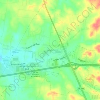 Topografisk kart Leeville, høyde, relieff