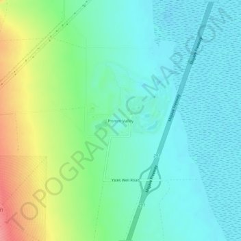 Topografisk kart Primm Valley, høyde, relieff