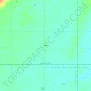 Topografisk kart Elwell, høyde, relieff