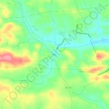 Topografisk kart Host, høyde, relieff