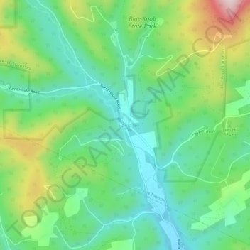 Topografisk kart Pavia, høyde, relieff