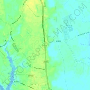 Topografisk kart Ordinary, høyde, relieff