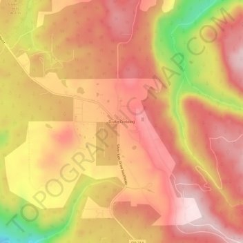 Topografisk kart Drake Crossing, høyde, relieff