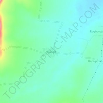 Topografisk kart Hasaguli, høyde, relieff