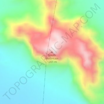 Topografisk kart South Mountain, høyde, relieff