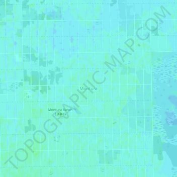 Topografisk kart Montura, høyde, relieff