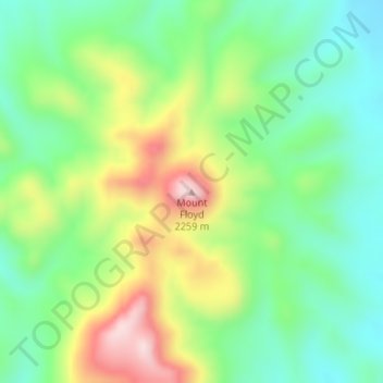 Topografisk kart Mount Floyd, høyde, relieff