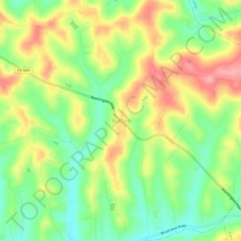 Topografisk kart Buffalo, høyde, relieff