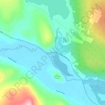 Topografisk kart East Charleston, høyde, relieff
