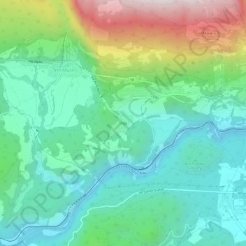 Topografisk kart Digg, høyde, relieff