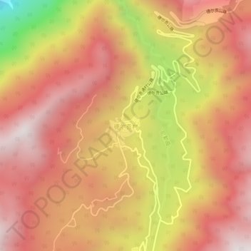 Topografisk kart Delgon, høyde, relieff