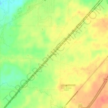 Topografisk kart Derby, høyde, relieff