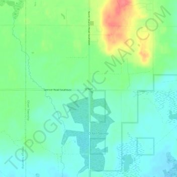 Topografisk kart O'Neil, høyde, relieff